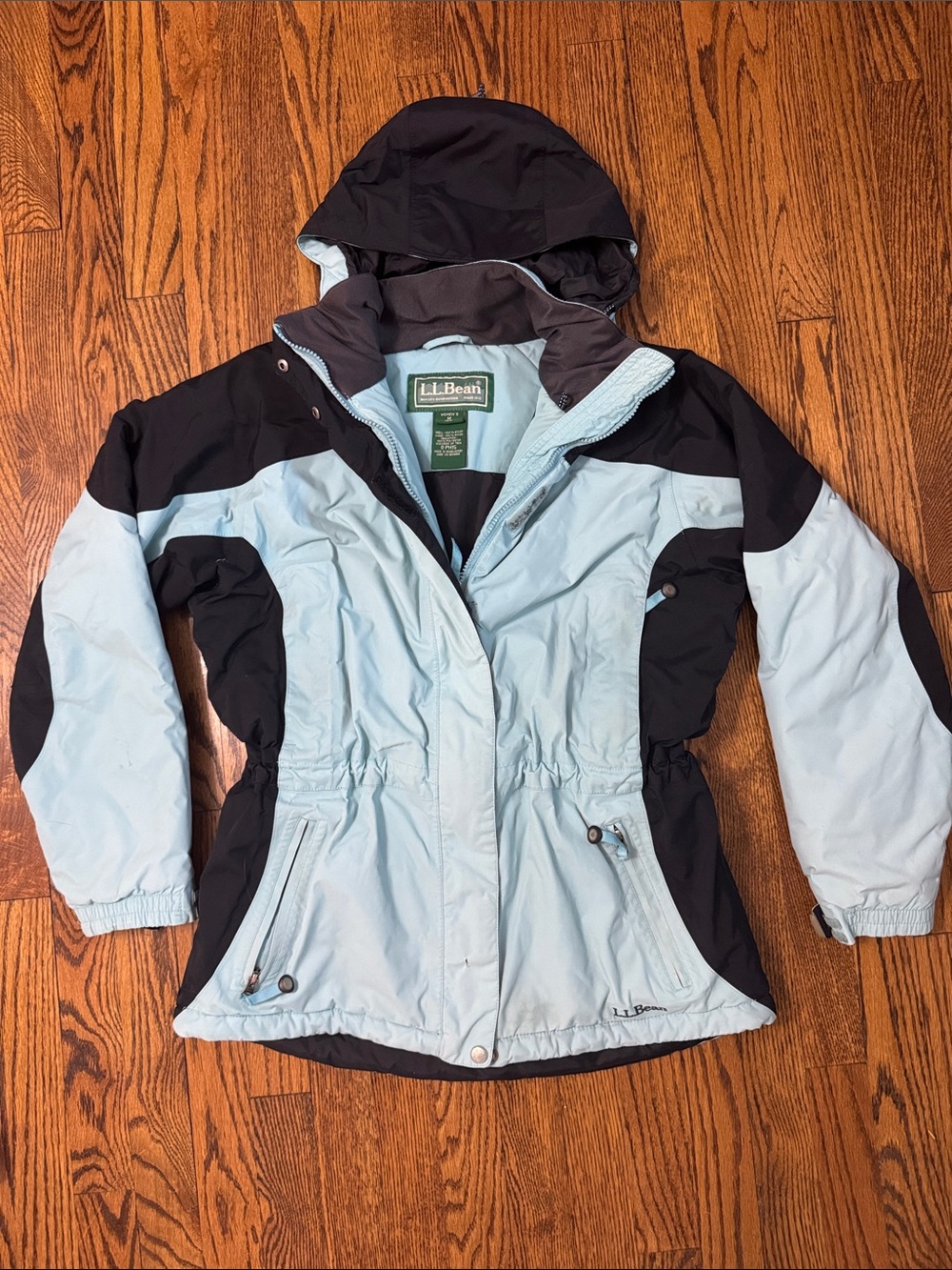 Mid 2000s L.L.Bean Women’s Medium Insulated Hooded Ski Jacket Blue Winter Coat